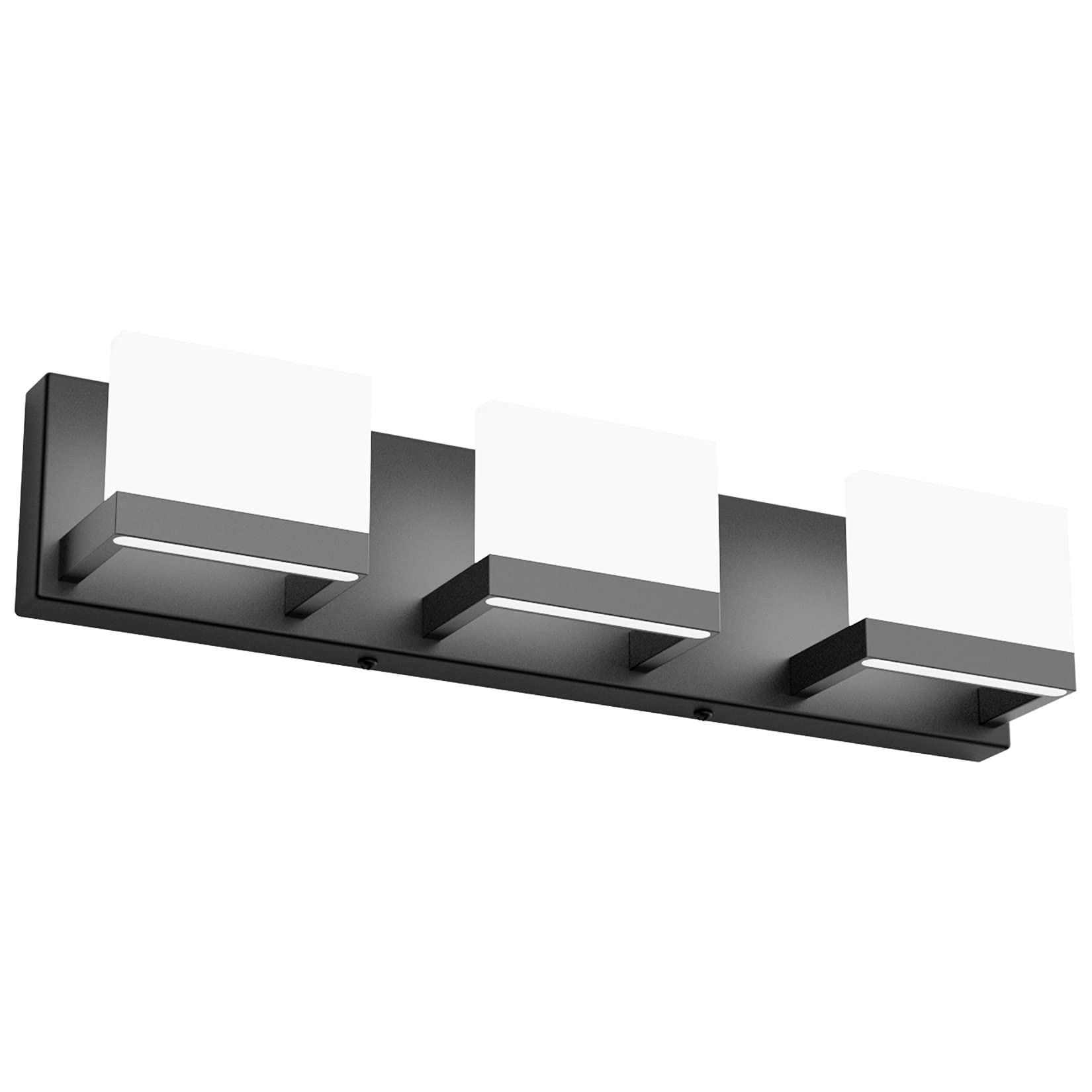 Black LED Vanity Lighting Fixture Modern 3 Lights Vanity Lights for Bathroom Black Bathroom Wall Light Fixtures 6000K