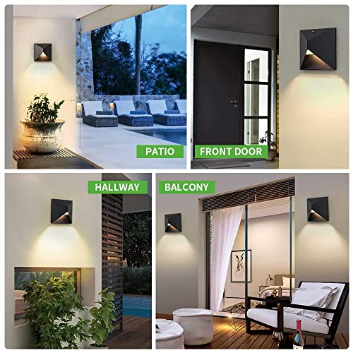 Outdoor Wall Sconce LED Outdoor Wall Lights, 8W Porch Lights Outdoor 3000K/4000K/5000K, Modern Exterior Light Wall Mount for Entryway, Doorway