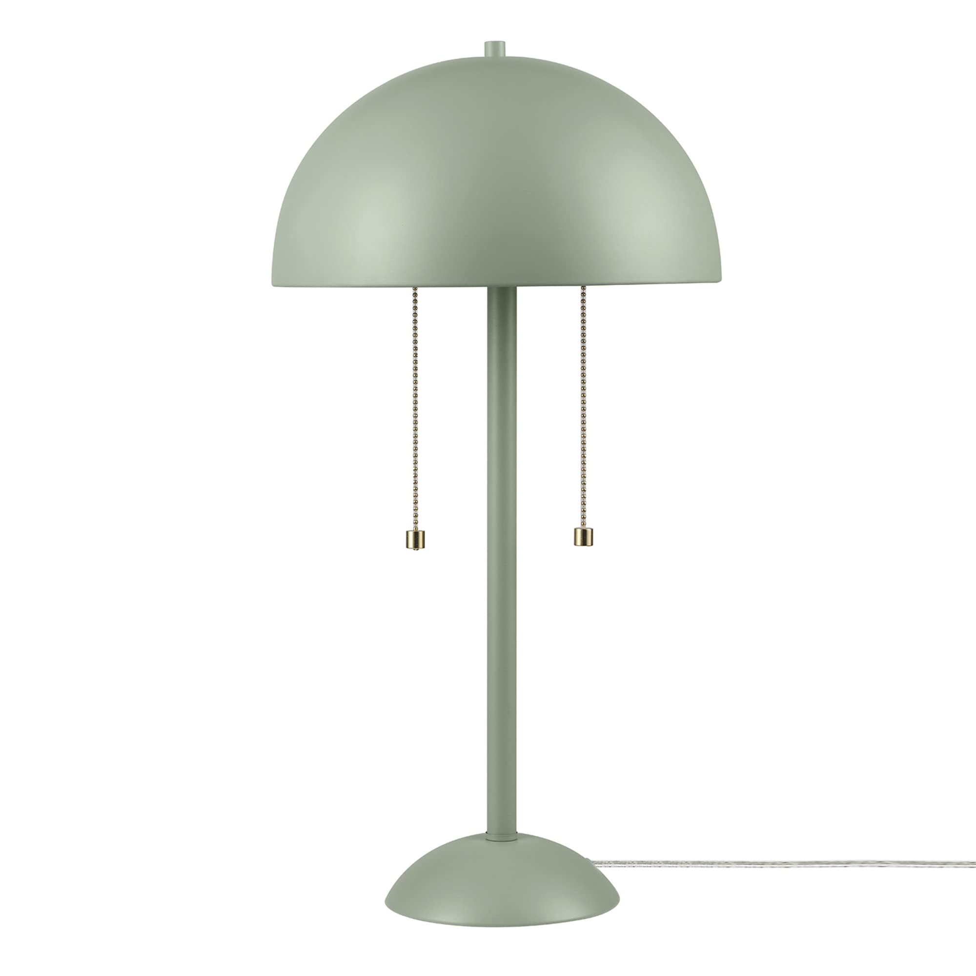 21" 2-Light Table Lamp, Sage Green, Double On/Off Pull Chain