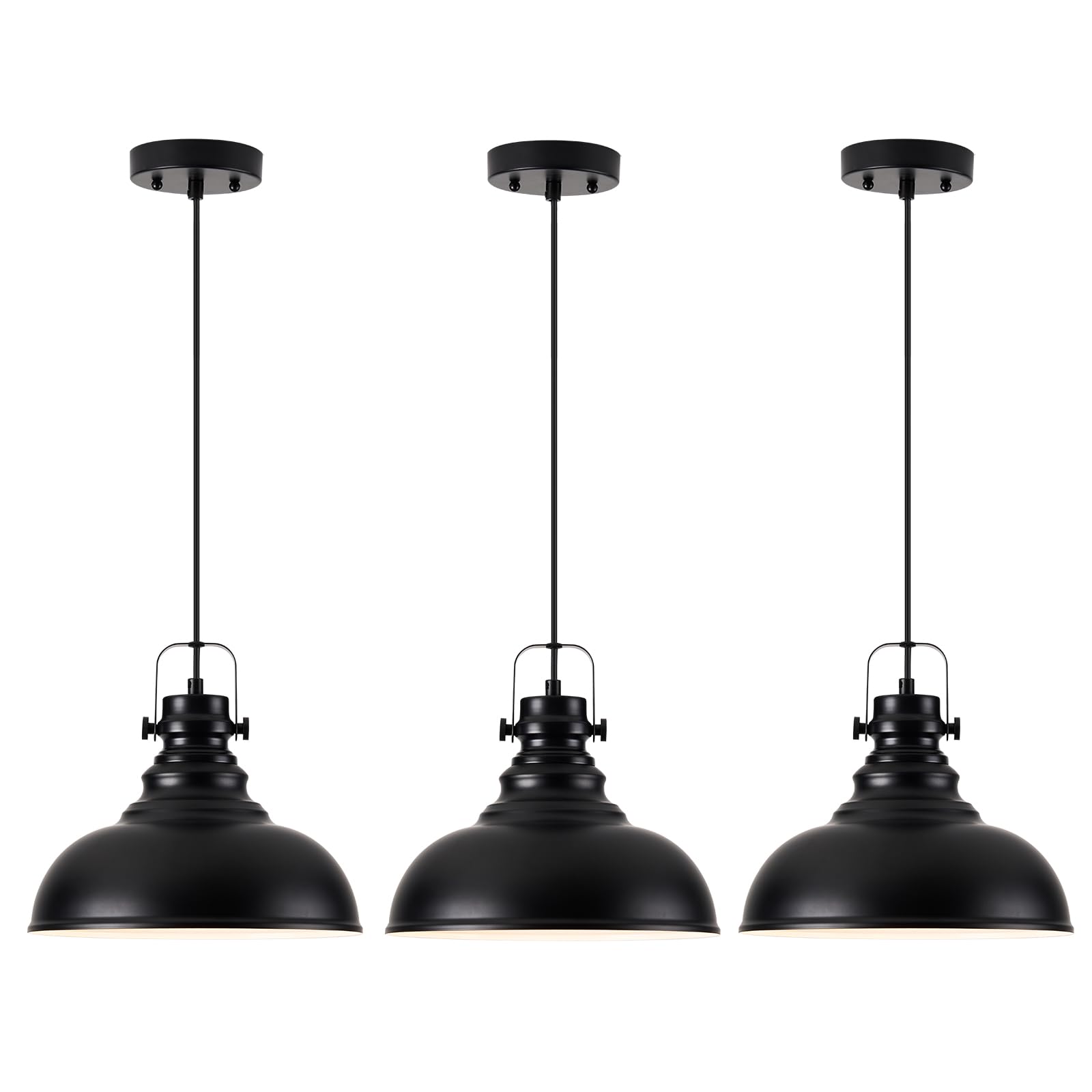 2 Packs Farmhouse Pendant Lights Kitchen Island Adjustable Pendant Light Fixtures Rustic Industrial Hanging Lamp,Oil Rubbed Bronze