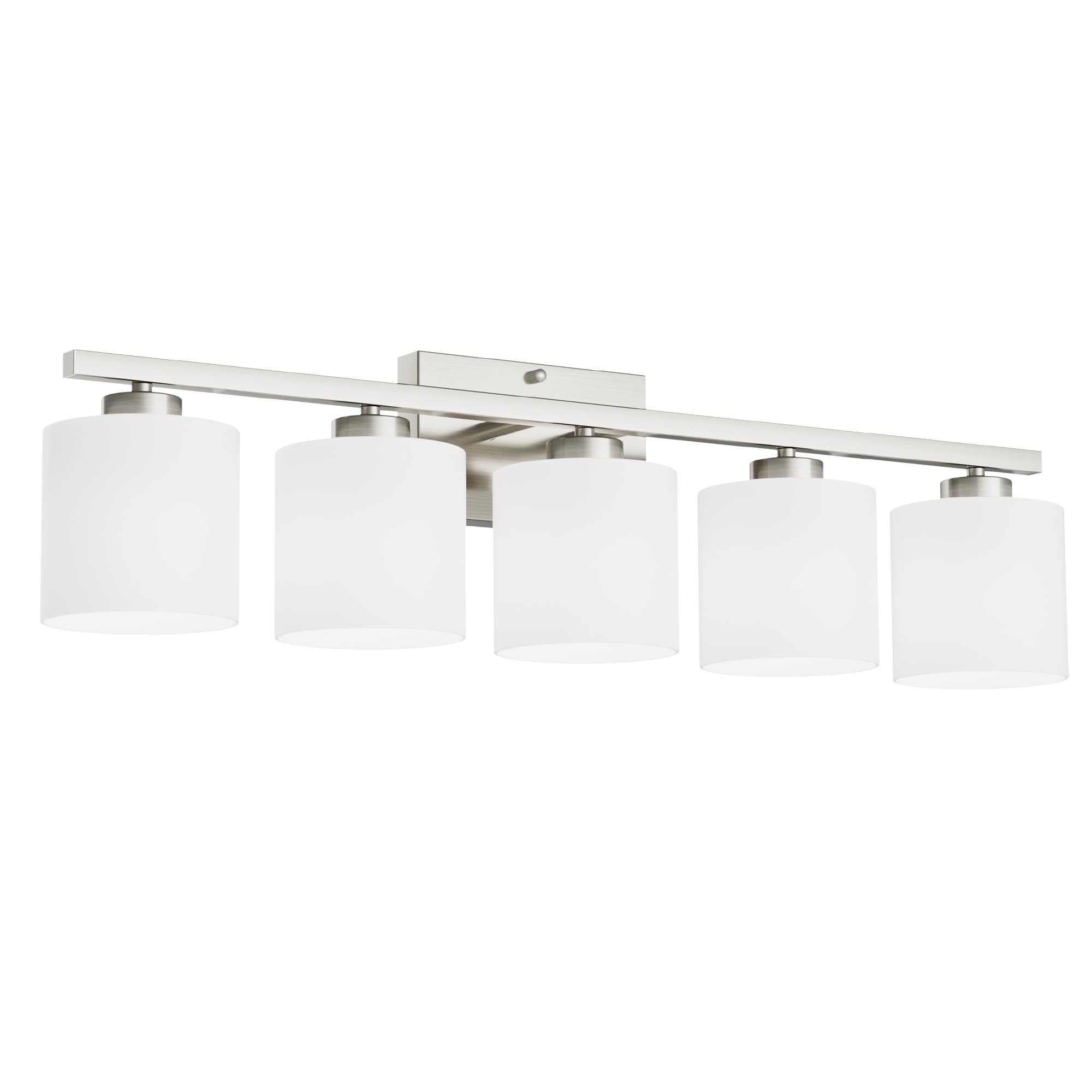 Honesorn Bathroom Light Fixtures 4-Light, Matte Black Bathroom Vanity Light Over Mirror, Modern Vanity Lights for Bathroom with Frosted Shade & Anti-Rust Nickel Finished, E26 Base Vanity Lighting