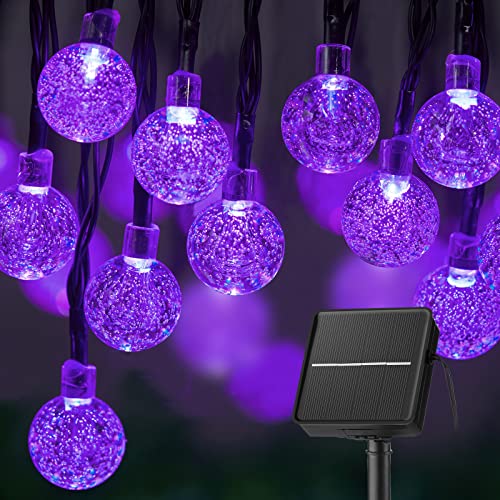 120 LED 72FT Solar Lights Outdoor Waterproof, Crystal Globe Lights with 8 Lighting Modes, Solar Powered Patio Lights for Garden Yard Porch Wedding Party Decor (Warm White)