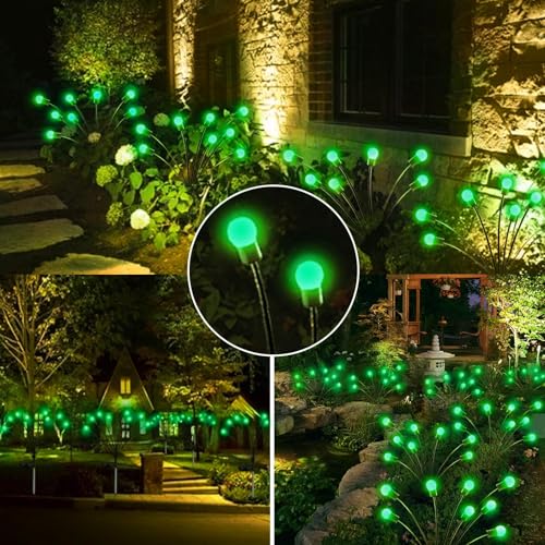 6-Pack Solar Garden Lights, 48 LED Firefly Lights Solar Outdoor (Sway by Wind), Waterproof Swaying Solar Lights for Outside Fairy Garden Decor Yard Patio Pathway Landscape Decorations (Warm White)