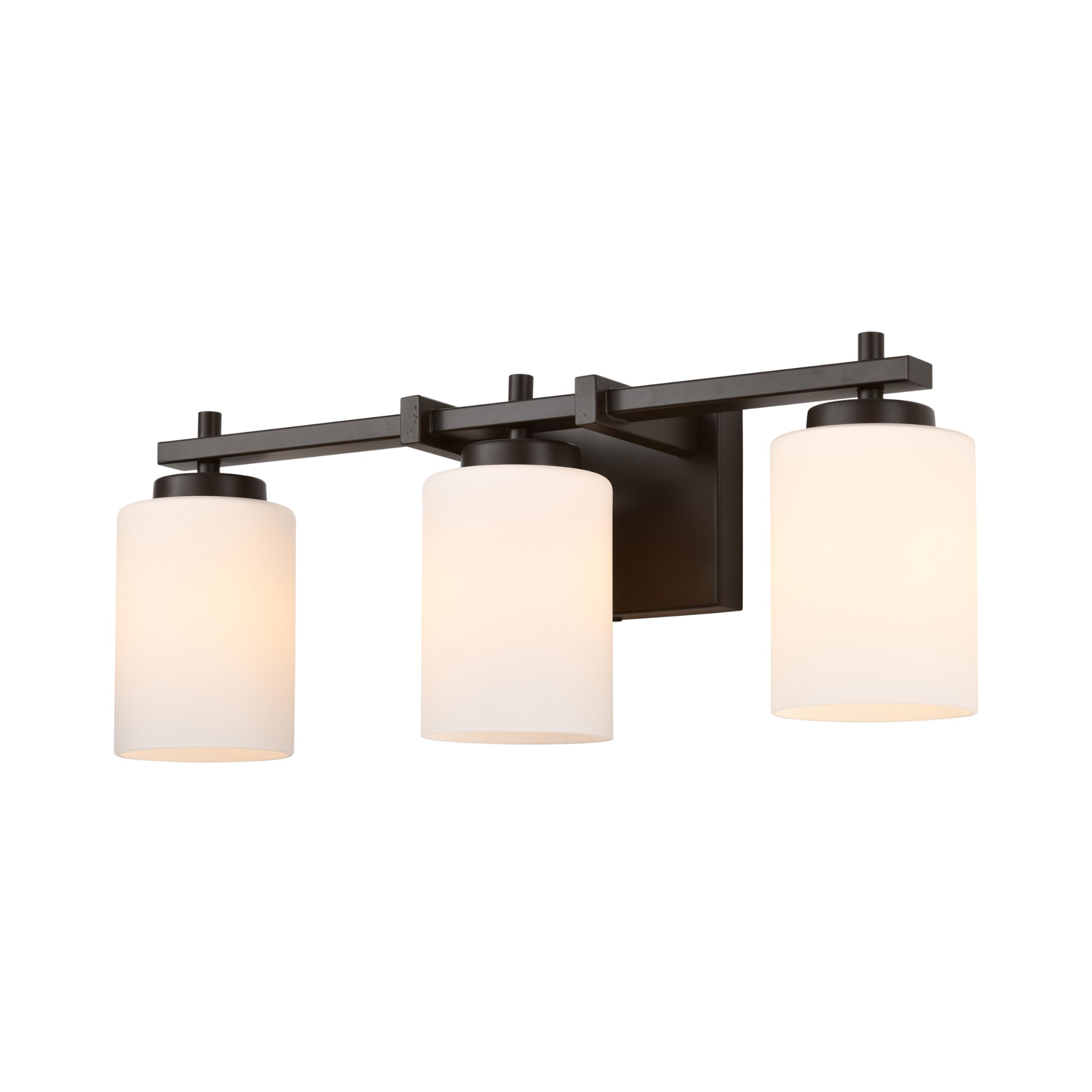 1 Light Bathroom Vanity Light Fixture, Farmhouse Single Sconce with Frosted White Glass Shade, Bronze