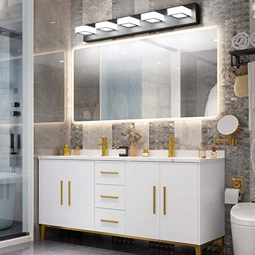 LED Modern Black Bathroom Vanity Lights 3 Lights Acrylic Modern Black Bathroom Wall Lighting Fixtures