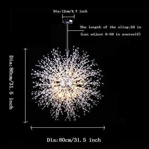 Dandelion Chandelier Firework Chandeliers LED Light Crystal Pendant Lighting Ceiling Light Fixtures Chandeliers Lighting,Dia 23.5 inch