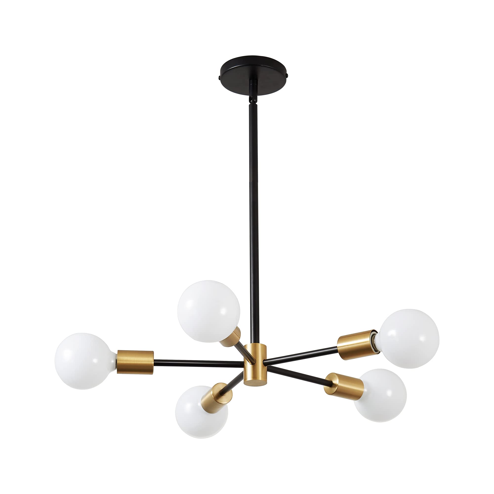 Sputnik Chandelier Modern Gold Chandelier 6-Light E26 Mid Century Ceiling Light Fixture Height Adjustable Hanging Pendant Lighting for Dining Room Kitchen Island Bedroom Office