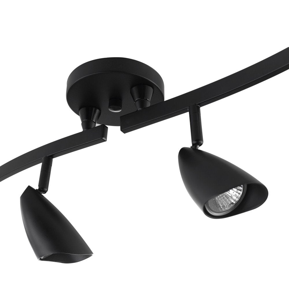 6-Light Adjustable S-Shape Track Lighting, Bronze Color, Oil Rubbed Finish