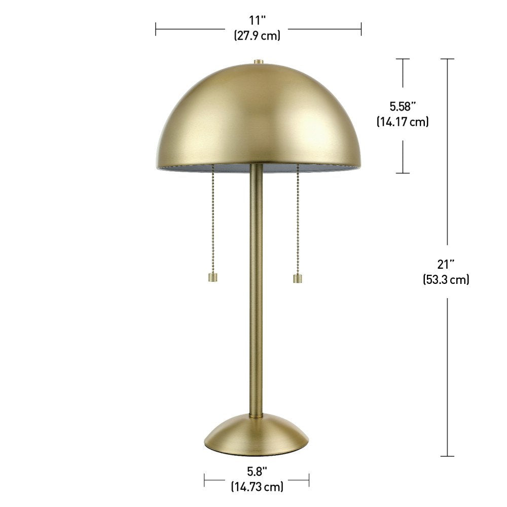 21" 2-Light Table Lamp, Sage Green, Double On/Off Pull Chain