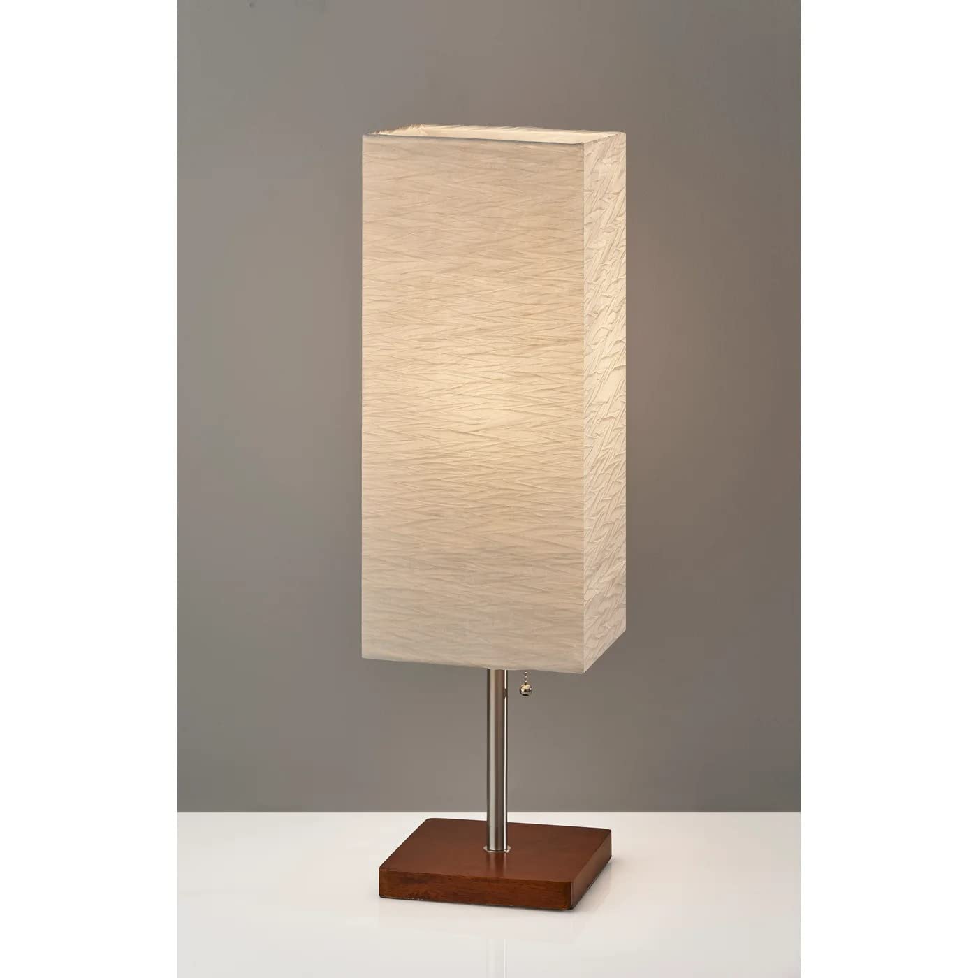 Table Lamp, 25 in., 100 W Incandescent/ 26W CFL, Natural Rubber Wood/Steel Accents, 1 Table Lamp , White