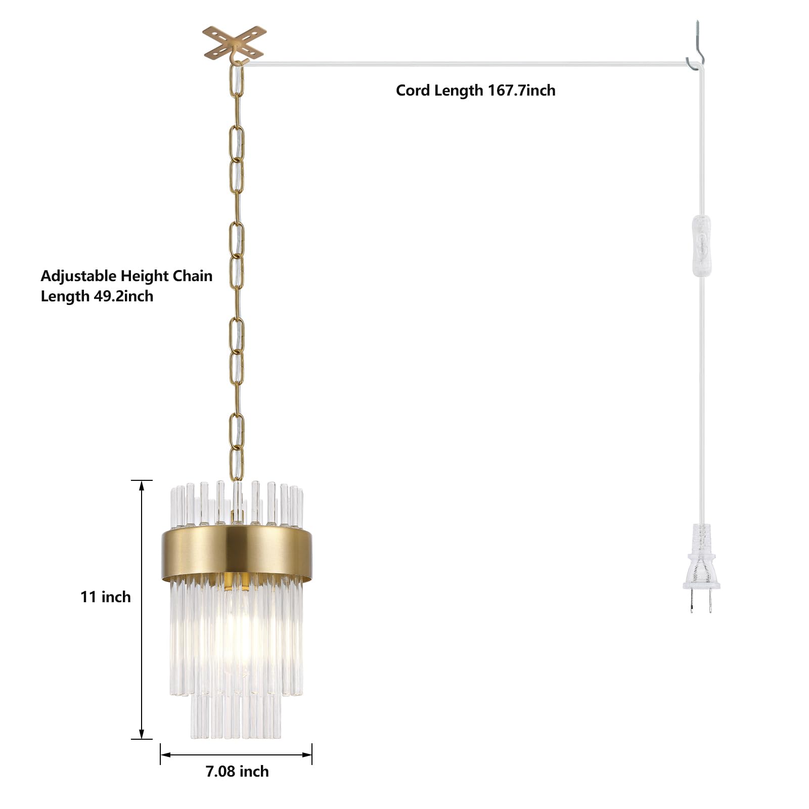 Pendant Lights Kitchen Island Gold 3 Pack,Crystal Pendant Light Fixtures Over Table, Mini Brass Dining Room 1-Light Chandelier,Modern Adjustable Cord Hanging Lamp for Bedroom,Sink