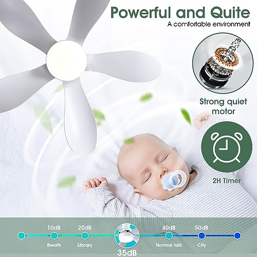 Ceiling Fans with Lights and Remote/APP Control, 30 inch Low Profile Ceiling Fans with 5 Reversible Blades 3 Colors Dimmable 6 Speeds Ceiling Fan for Bedroom Kitchen Dining Room, White