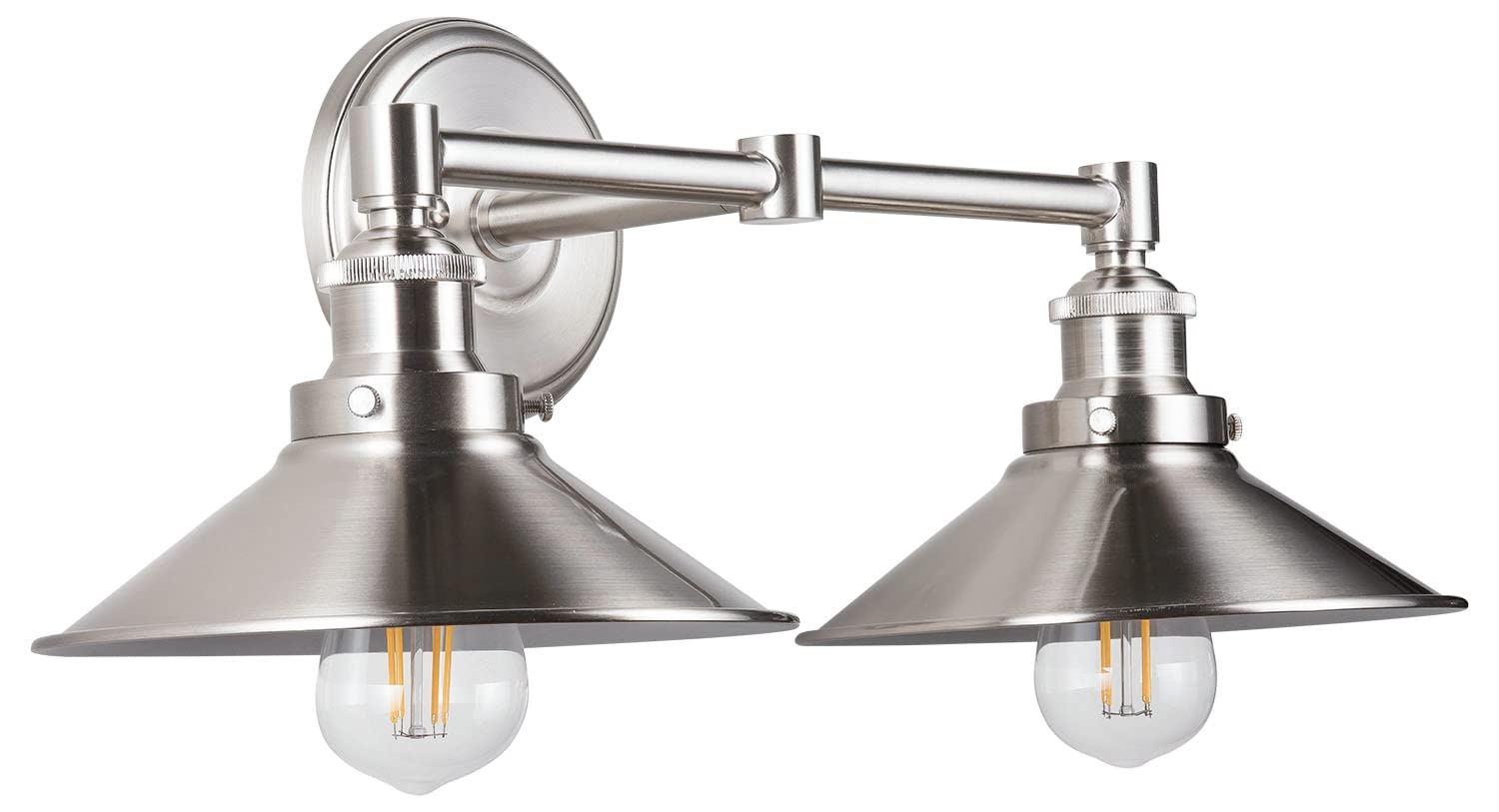 2 Light Bathroom Vanity Light Industrial Brushed Nickel Bathroom Light Fixtures above Mirror Bathroom Light Farmhouse Vanity Lights for Bathroom Lighting, Bulb Included