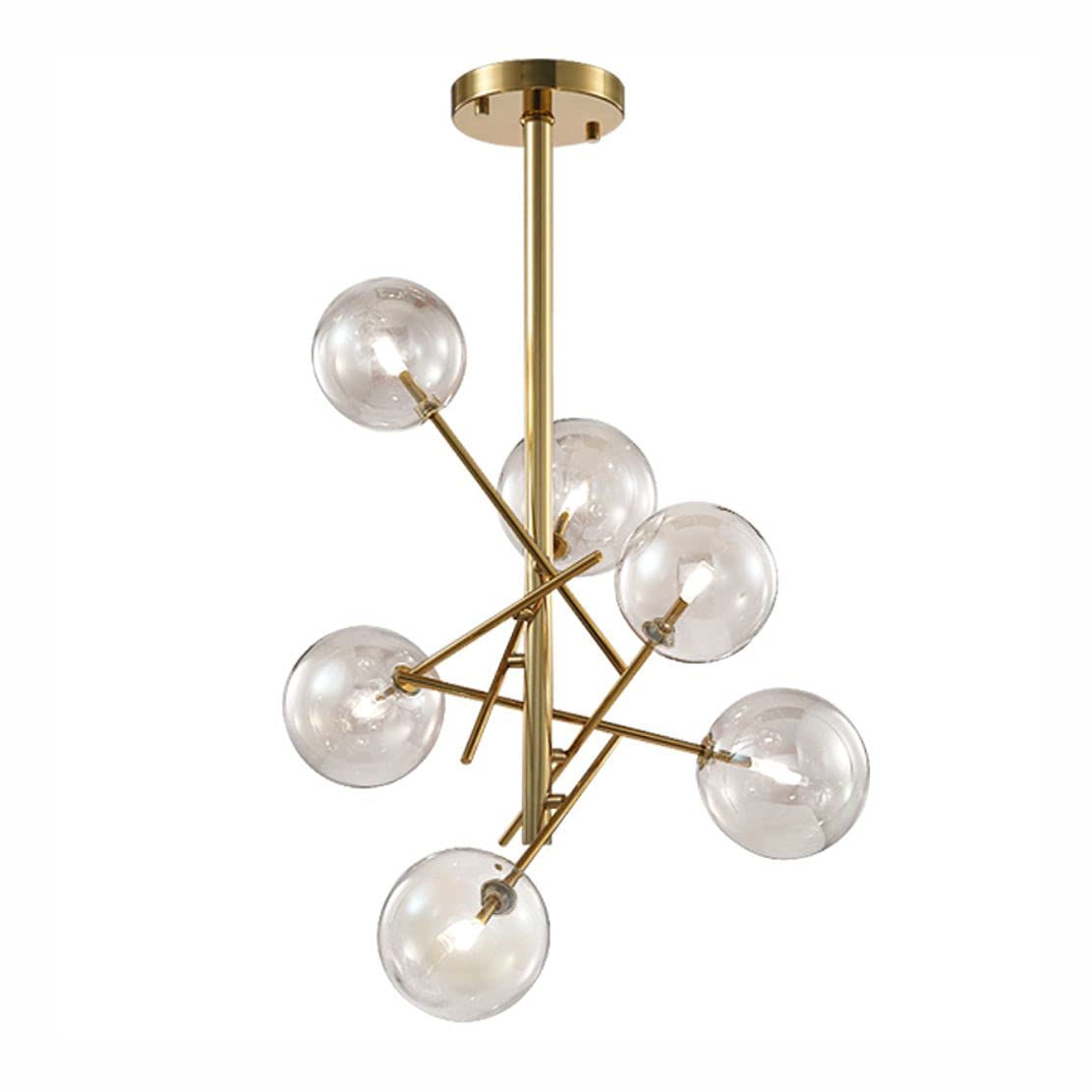 Modern Sputnik Chandeliers 6 Light Bubble Chandelier Lighting Clear Glass Globe Chandelier Mid Century Large Sputnik Ceiling Light Fixture for Kitchen Island Living Room