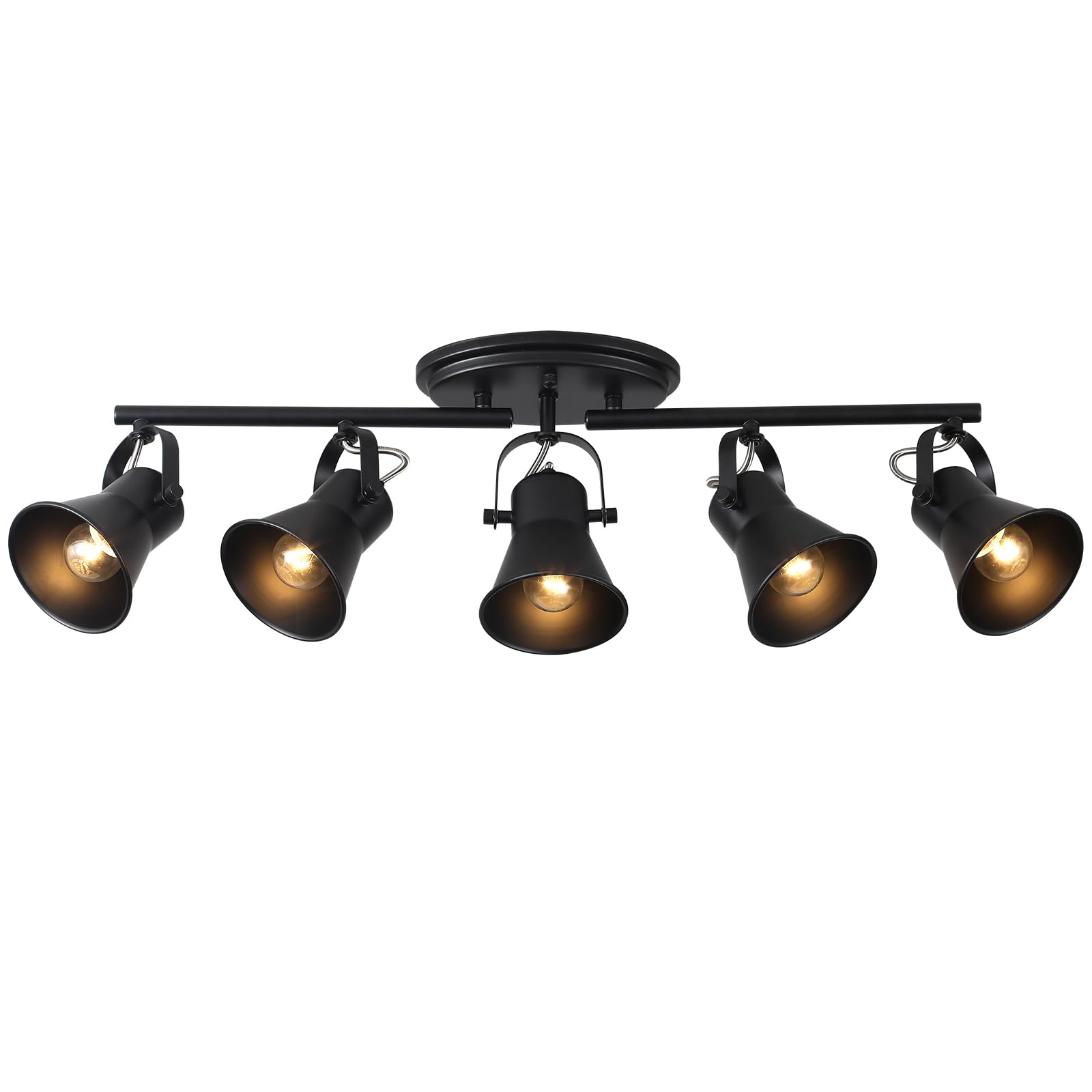 3-Light Track Lighting Kit,Black Semi Flush Mount Ceiling Light with 3 Rotatable Light Heads,Industrial Accent Lighting for Livingroom,Bathroom,Hallway,Art Wall,Bathroom,Kitchen.(3-Light)