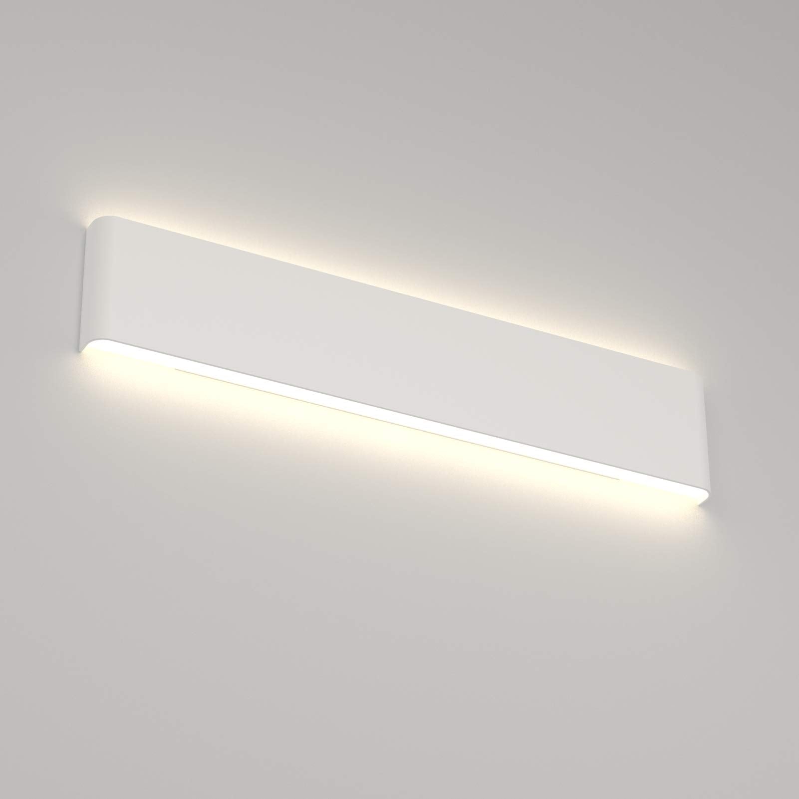 15.7in LED Modern Matte Black Wall Sconce 2-Pack Aluminum Indoor LED Up and Down Modern Bathroom Wall Lighting Fixtures 14W Warm White Light 3000K