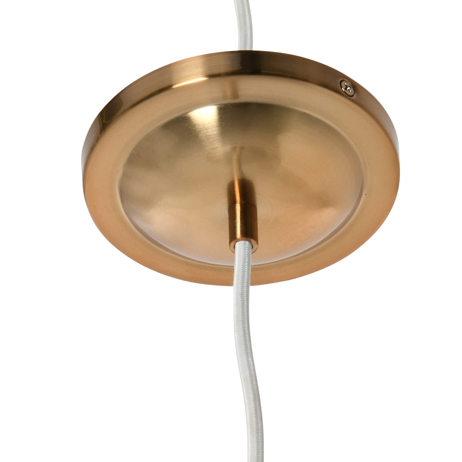 Caged Dome Metal Semi-Flush Mount Ceiling Light, Brushed Brass and Navy Blue