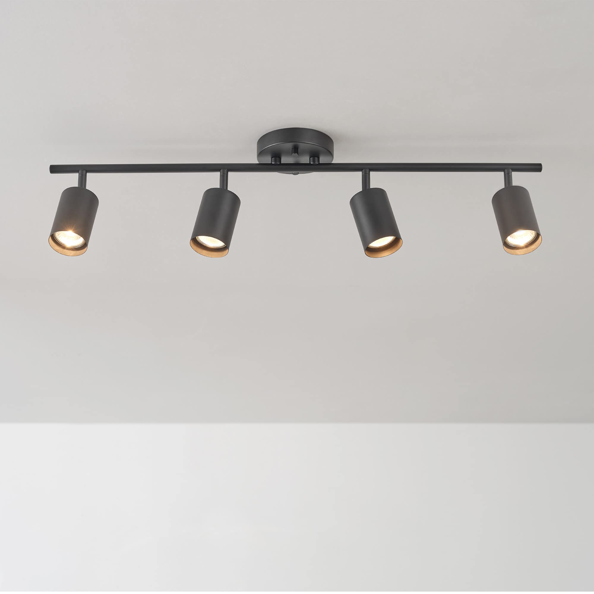 4-Light Track Lighting, Brushed Nickel Finish, Bulb Not Included