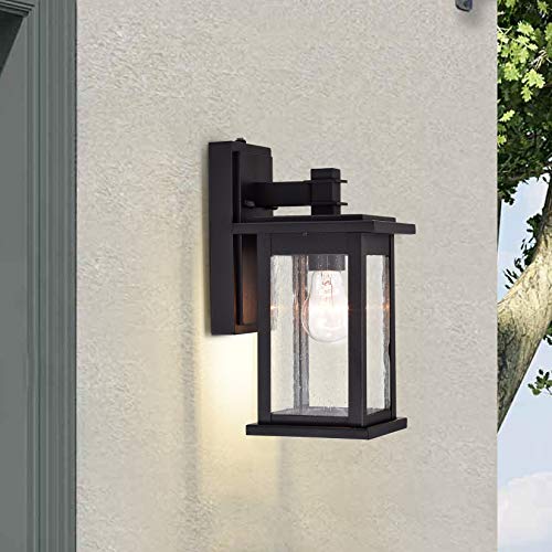 Outdoor Wall Sconce 2 Pack, 14.5 Inch Black Exterior Wall Mount Light Fixtures, Farmhouse Outside Lights for House, Garage, Porch, Patio, Yard, Hallway