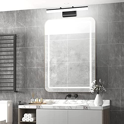 31.5 inch Modern Black Vanity Light Adjustable Bathroom Light Fixtures Over Mirror Rotatable Vanity Lighting 5500K