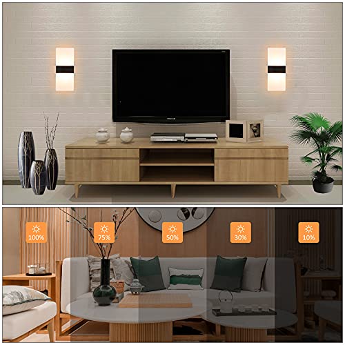 Modern Wall Sconce 12W Indoor Acrylic Modern Wall Light Set of 2 LED Wall Lamp for Hallway Living Room Corridor Bedroom, Warm White