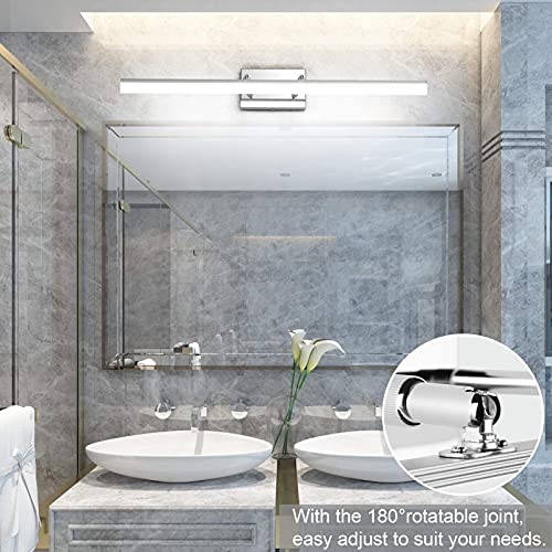 31.5 inch Modern Black Vanity Light Adjustable Bathroom Light Fixtures Over Mirror Rotatable Vanity Lighting 5500K