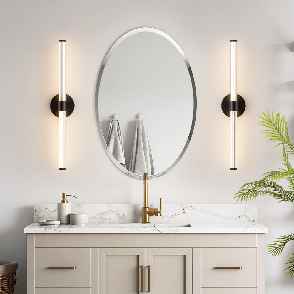 LED Bathroom Light Fixtures Gold Bathroom Vanity Lights Over Mirror 360° Full Lighting Dimmable LED 22 inch Vanity Light Bar Modern Wall Sconce Warm Light for Bedroom Living Room