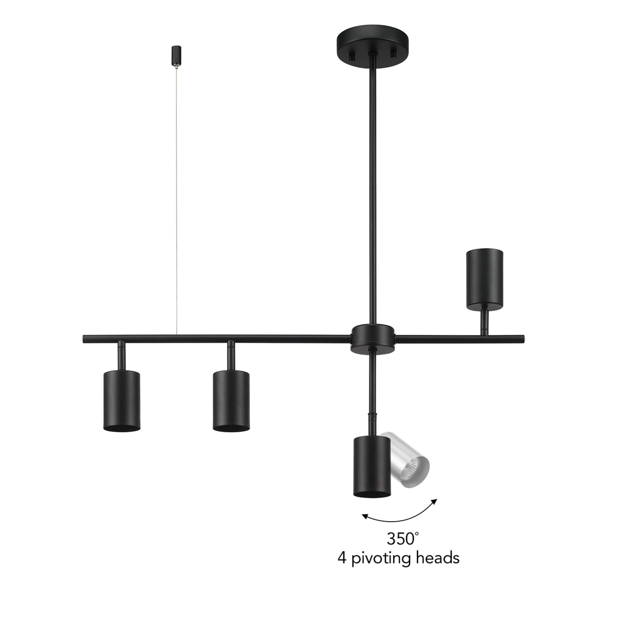 4-Light Track Lighting, Brushed Nickel Finish, Bulb Not Included