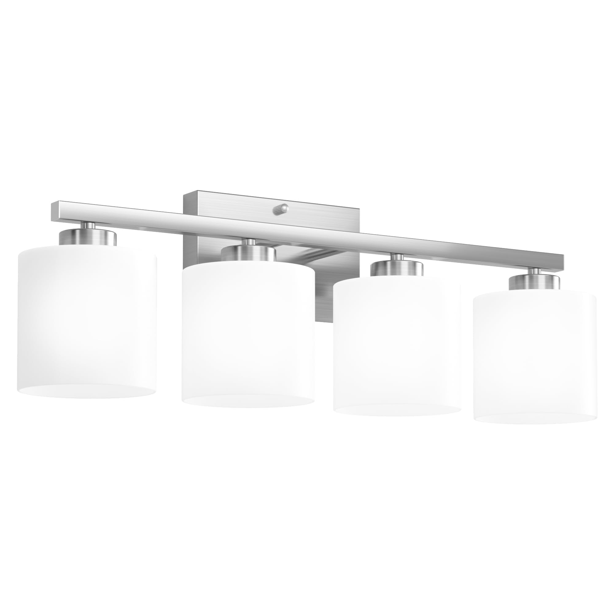 Honesorn Bathroom Light Fixtures 4-Light, Matte Black Bathroom Vanity Light Over Mirror, Modern Vanity Lights for Bathroom with Frosted Shade & Anti-Rust Nickel Finished, E26 Base Vanity Lighting