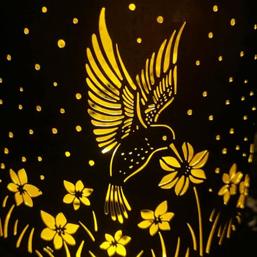 Hummingbird Solar Lantern Lights Outdoor Hanging, Metal Decor Lanterns-Waterproof LED Decorative Light for Garden Patio Yard Lawn Backyard Front Porch as Gifts for Mom Grandma Women