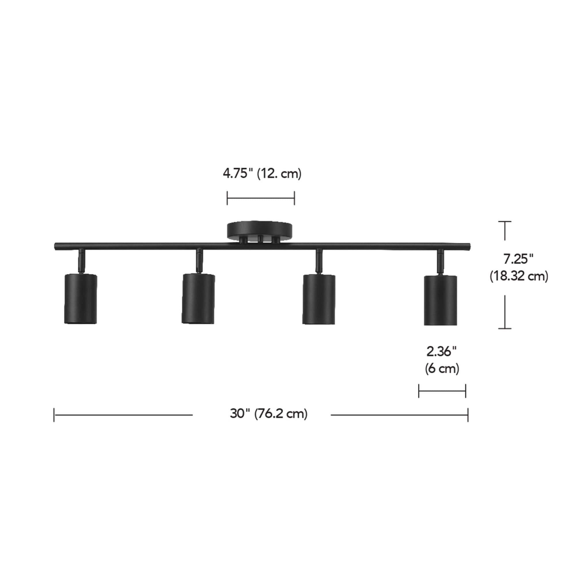 4-Light Track Lighting, Brushed Nickel Finish, Bulb Not Included