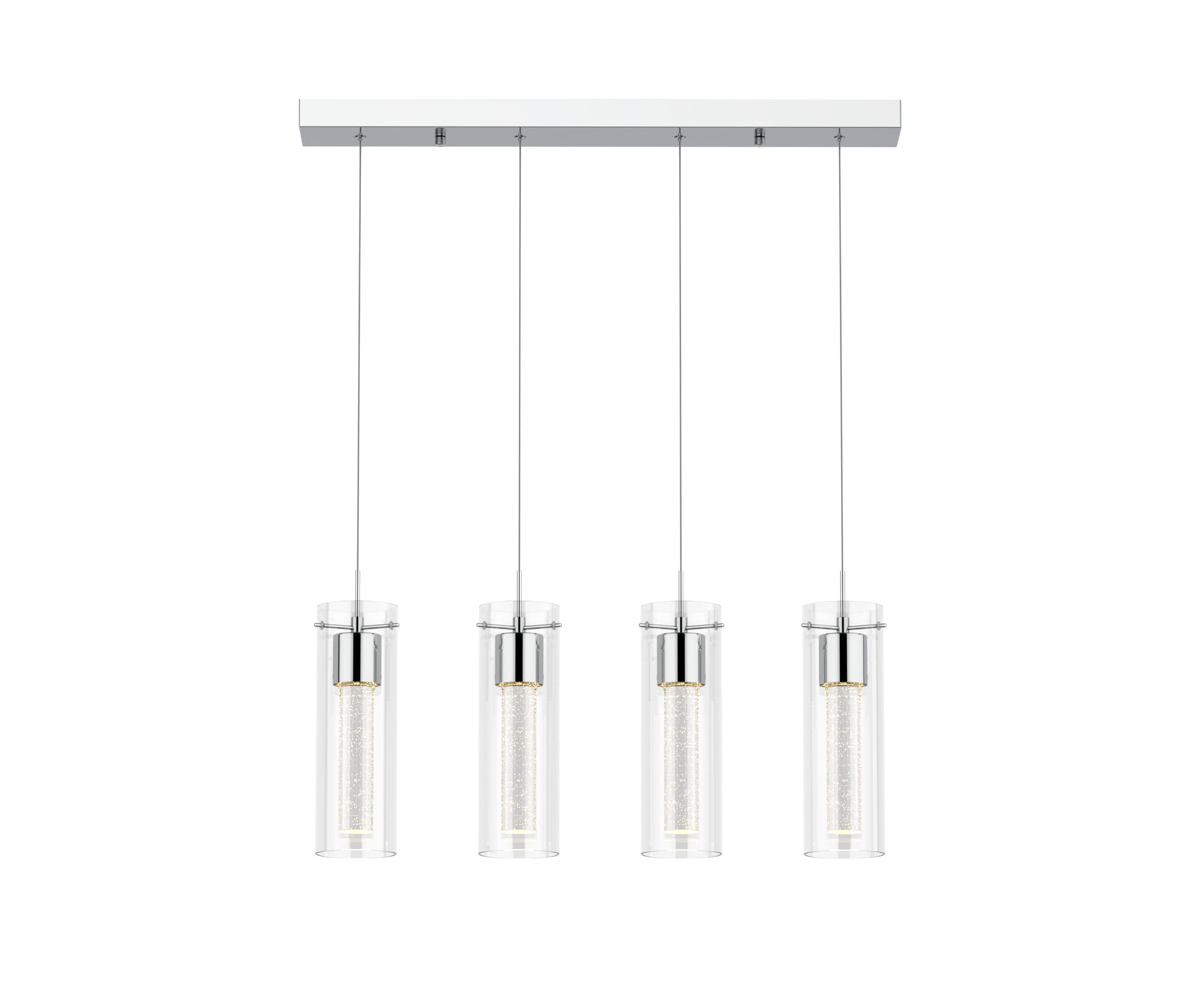 5-Light Chandelier Pendant Ceiling Light, Integrated Led and Bubble Glass, for Kitchen Island, Hallway, Entryway, Passway, Dining Room, Bedroom, Balcony Living Room