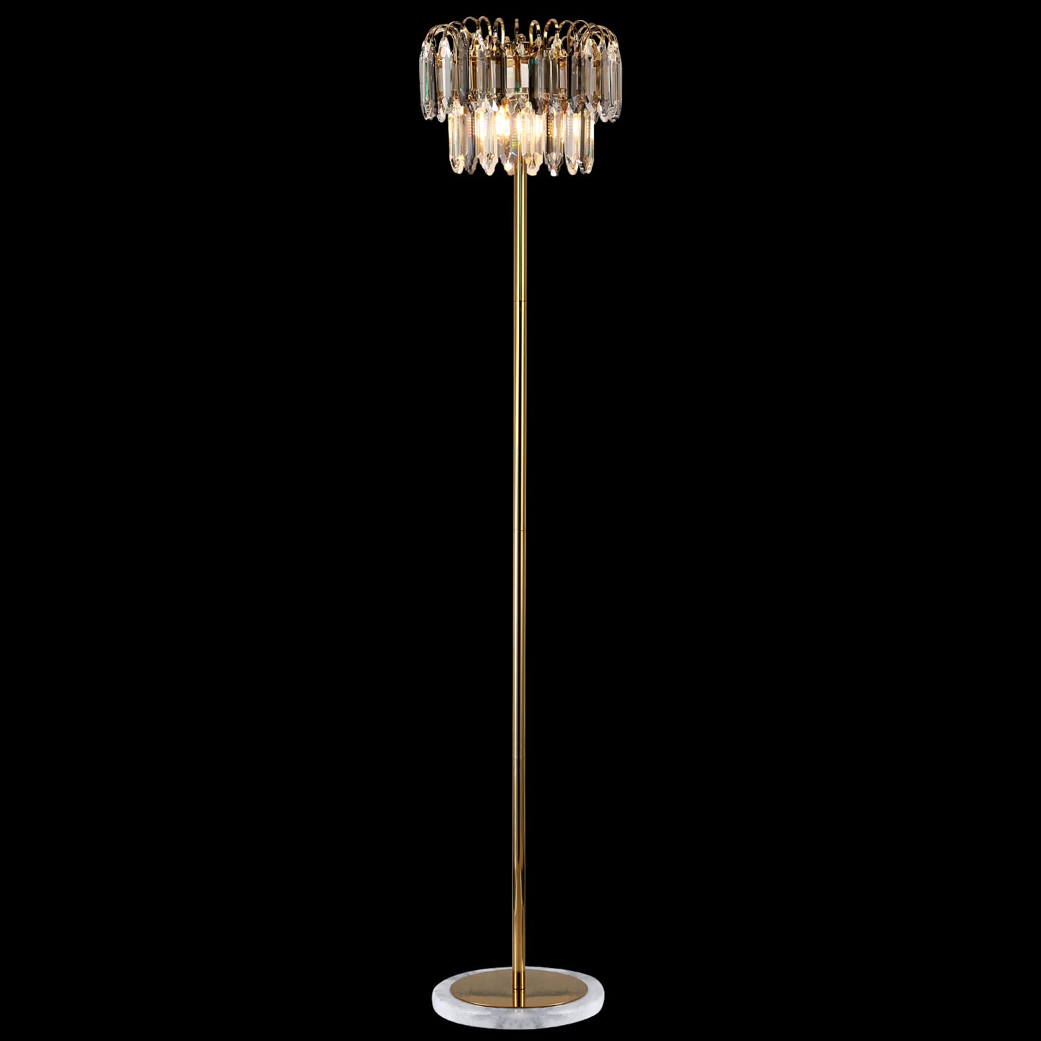 Crystal Floor Lamp, Elegant Standing Lamp, Modern K9 Crystal Floor Lamps with On/Off Foot Switch for Living Room, Bedroom, Dresser and Office