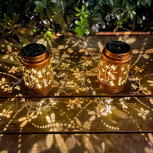 Hummingbird Solar Lantern Lights Outdoor Hanging, Metal Decor Lanterns-Waterproof LED Decorative Light for Garden Patio Yard Lawn Backyard Front Porch as Gifts for Mom Grandma Women