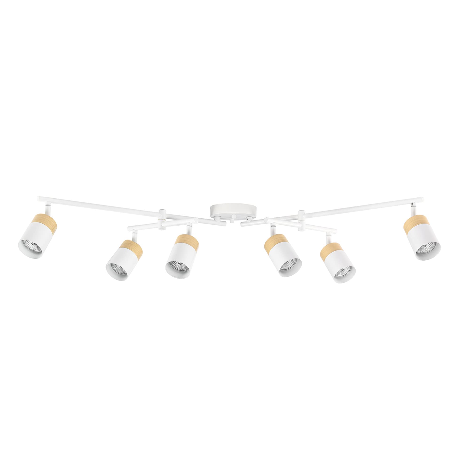 6-Light Track Lighting, Matte Black, Center Swivel Bars