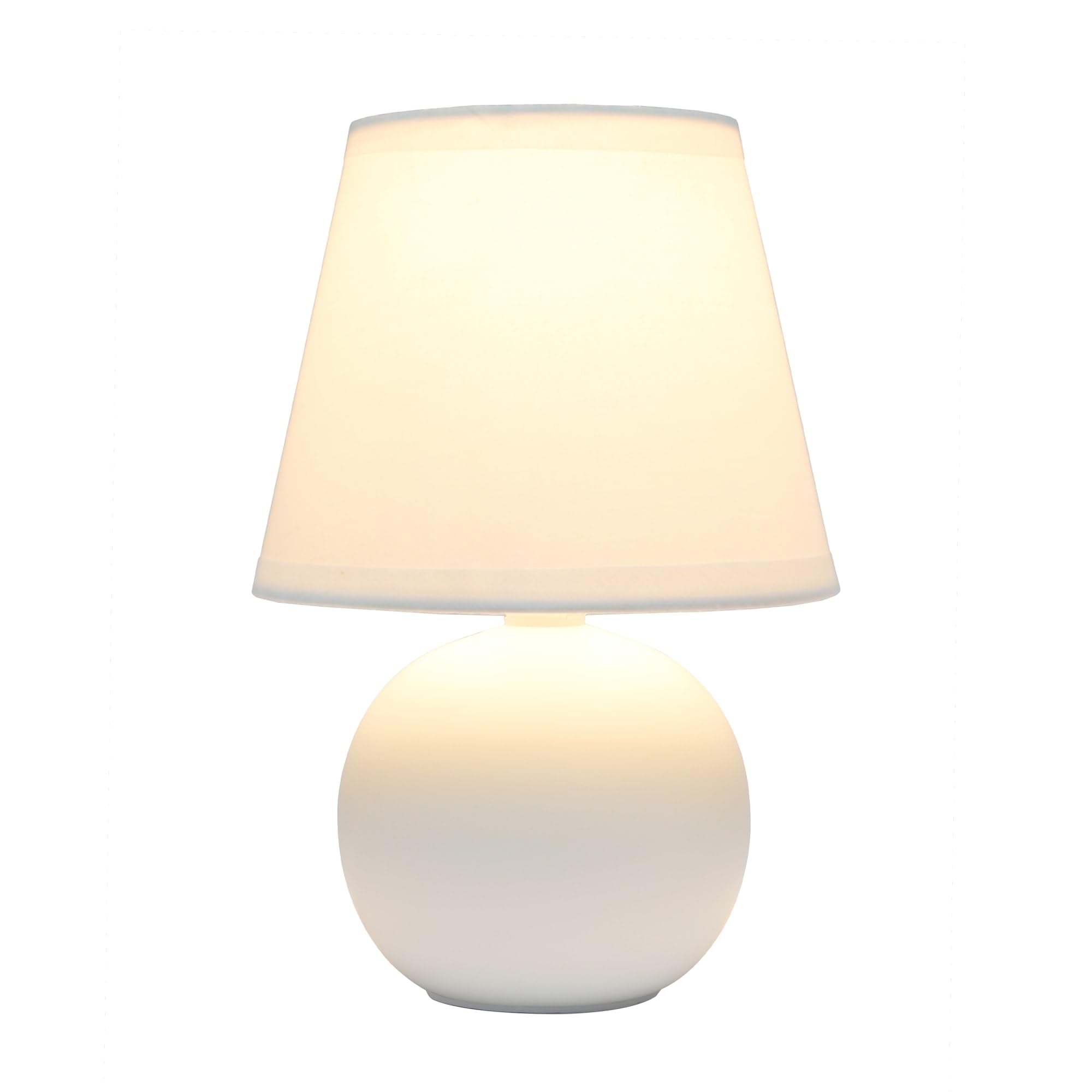 Mini Ceramic Globe Table Lamp, Off White