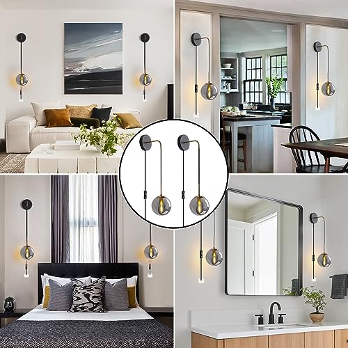 Wall Sconces Set of Two Brushed Brass Gold LED Wall Lights Modern Linear Sconces Wall Lighting Indoor Sconces Wall Decor Set of 2 Wall Lamps for Living Room Wall Scones, Wall Lights Set of 2