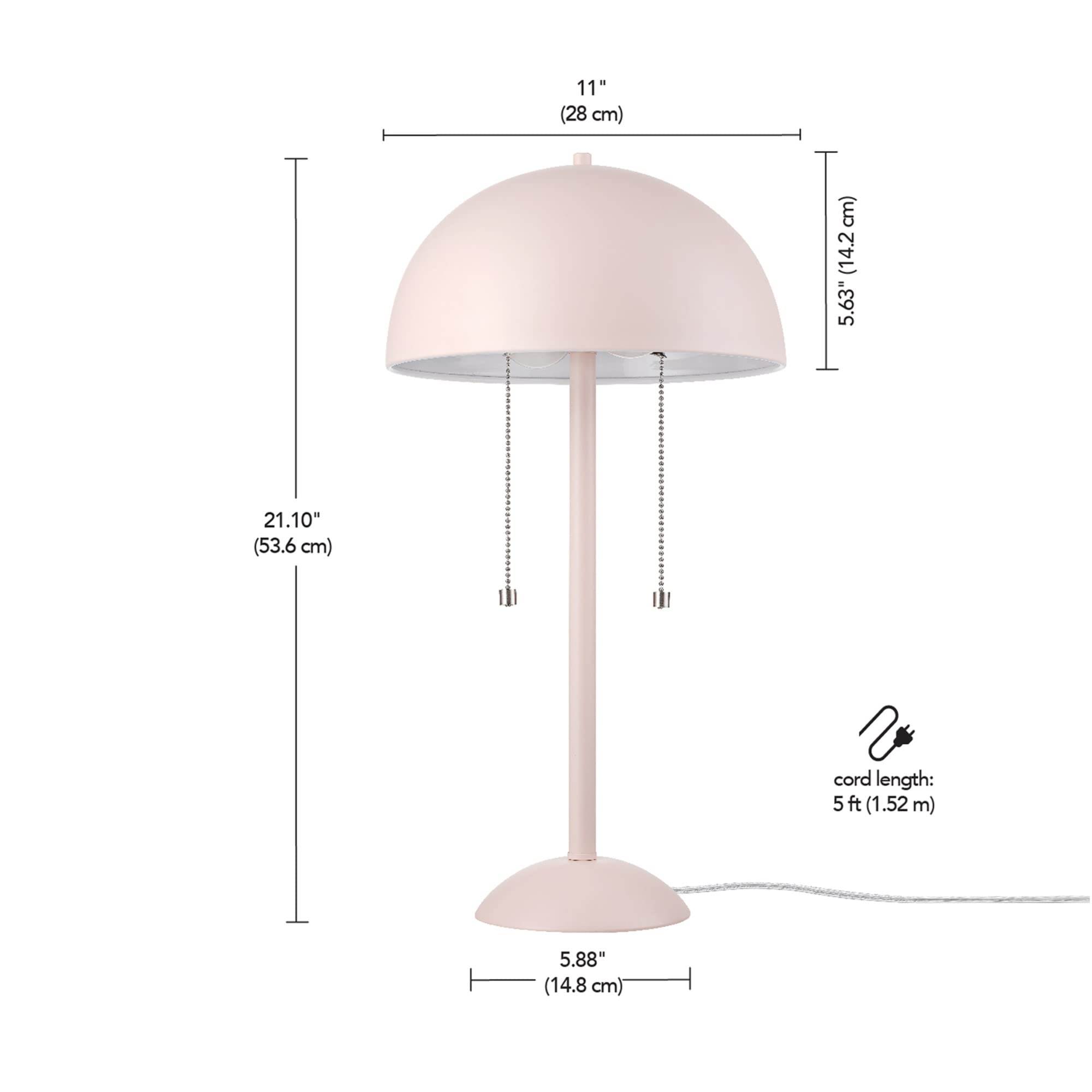 21" 2-Light Table Lamp, Sage Green, Double On/Off Pull Chain