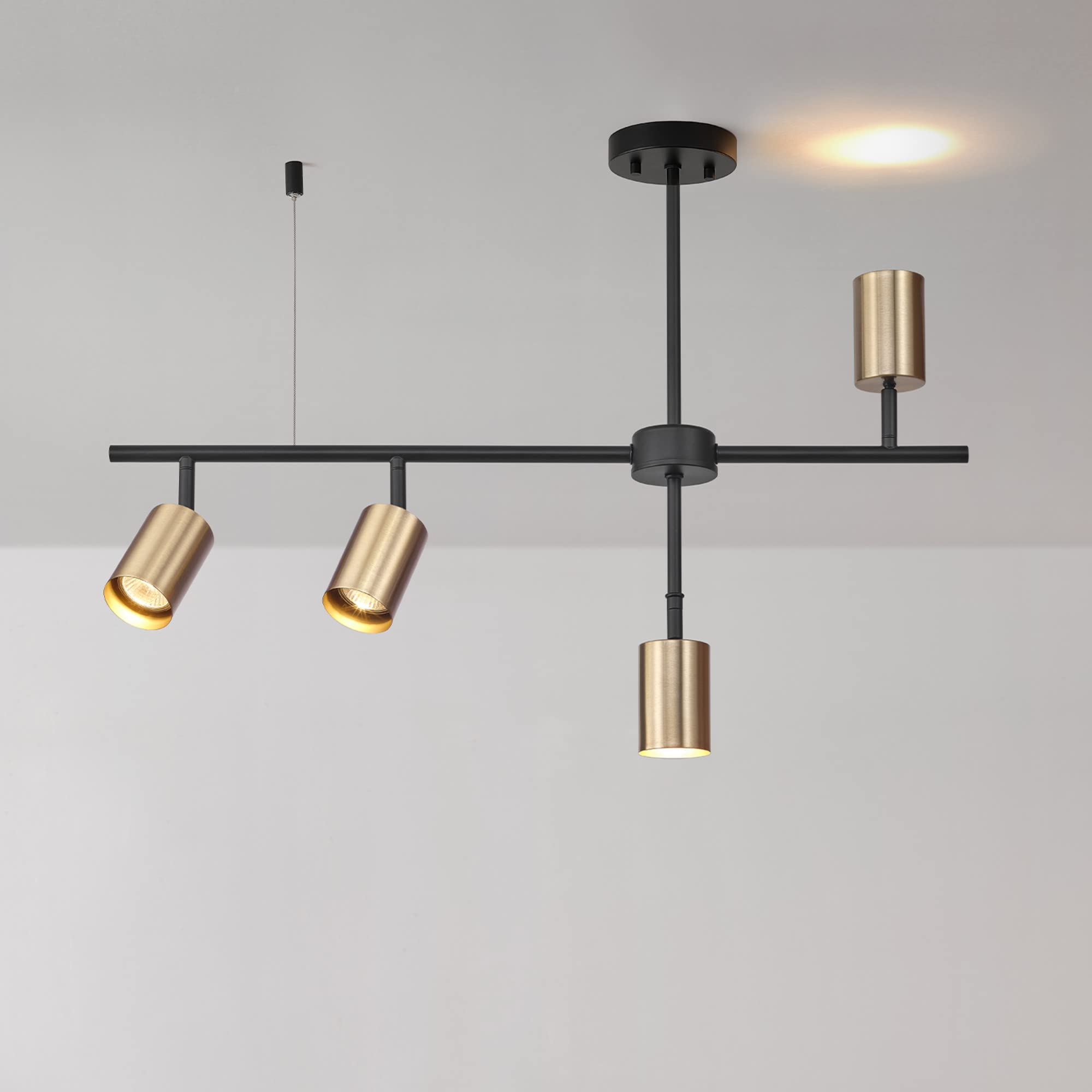 4-Light Track Lighting, Brushed Nickel Finish, Bulb Not Included