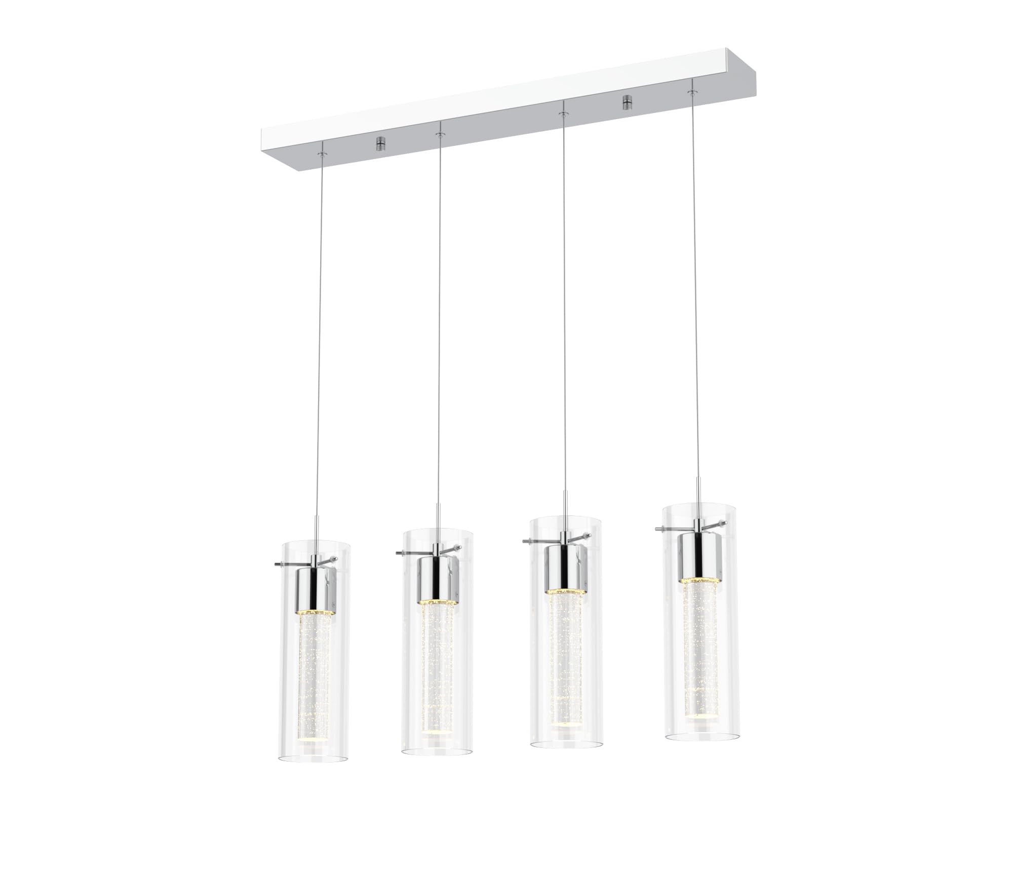 5-Light Chandelier Pendant Ceiling Light, Integrated Led and Bubble Glass, for Kitchen Island, Hallway, Entryway, Passway, Dining Room, Bedroom, Balcony Living Room