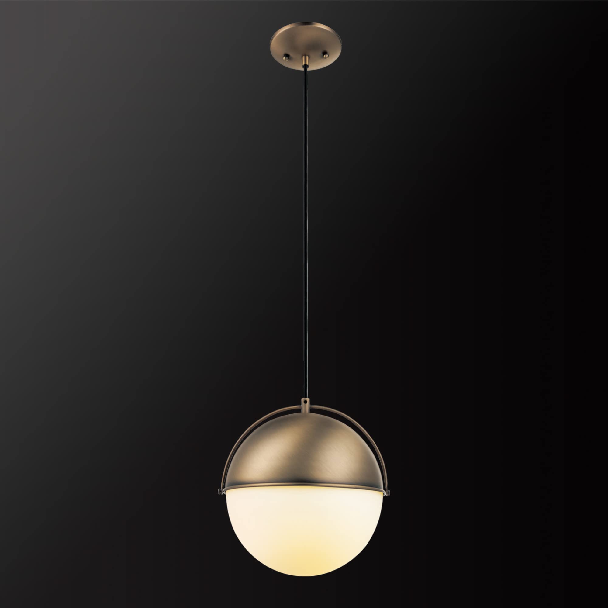 1-Light Pendant Lighting, Matte Brass, Bulb Not Included