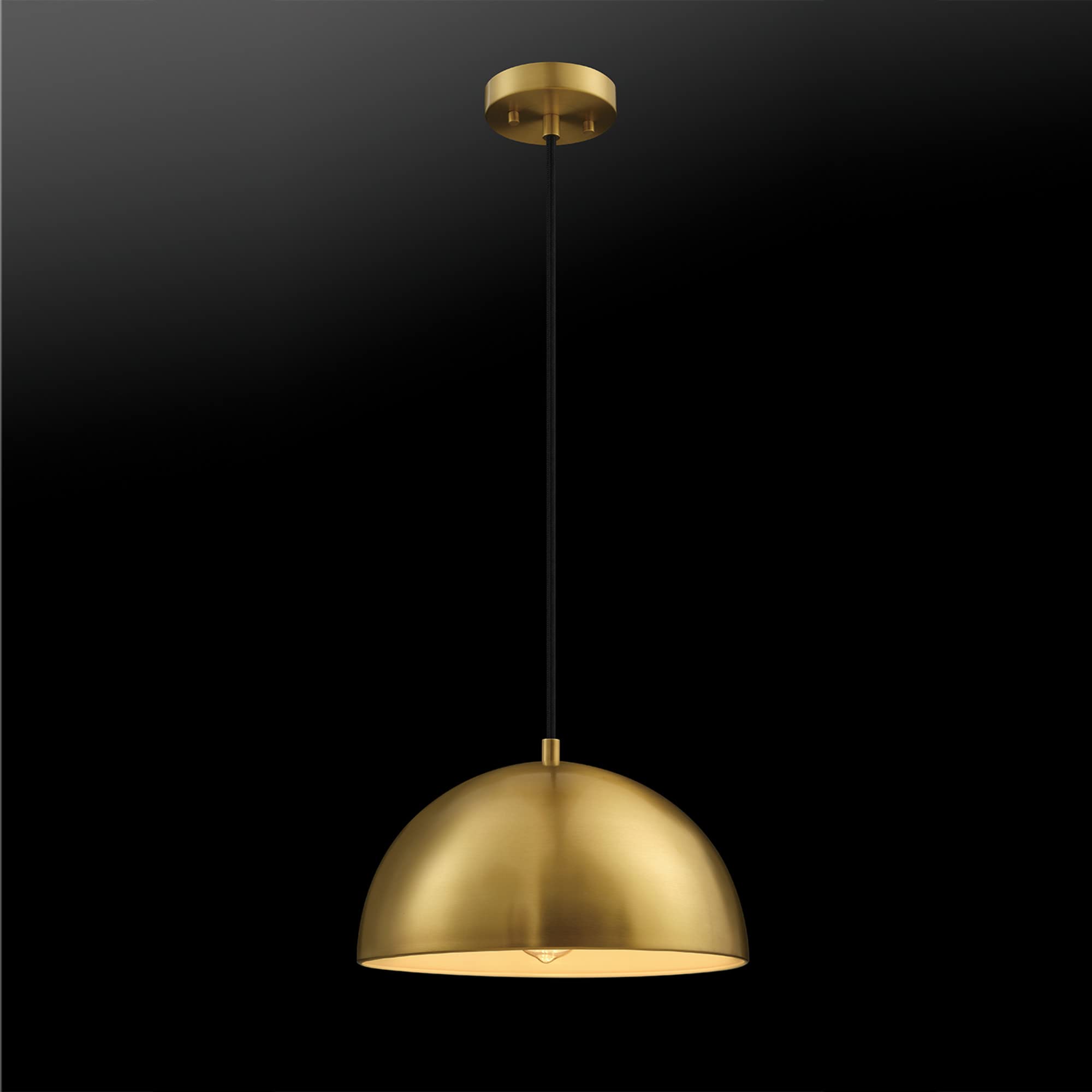 1-Light Pendant Lighting, Matte Brass, Bulb Not Included