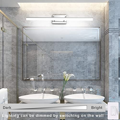 31.5 inch Modern Black Vanity Light Adjustable Bathroom Light Fixtures Over Mirror Rotatable Vanity Lighting 5500K