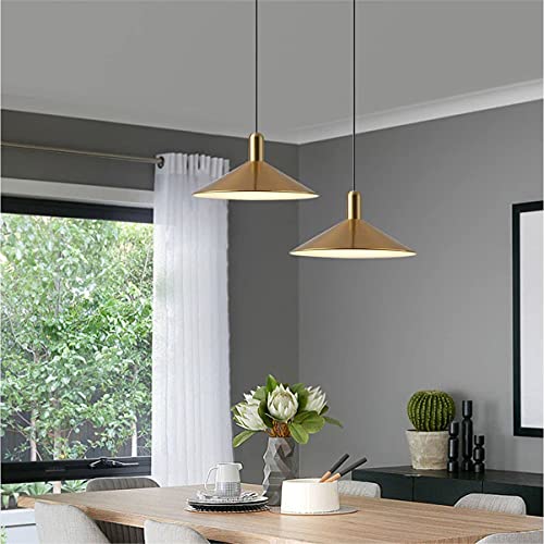 Lighting Mid Century Modern Dome Pendant Light Gold and Black Barn Pendant Light Brass Cone Ceiling Pendant Light Fixture Farmhouse Kitchen Island Lighting (Gold)