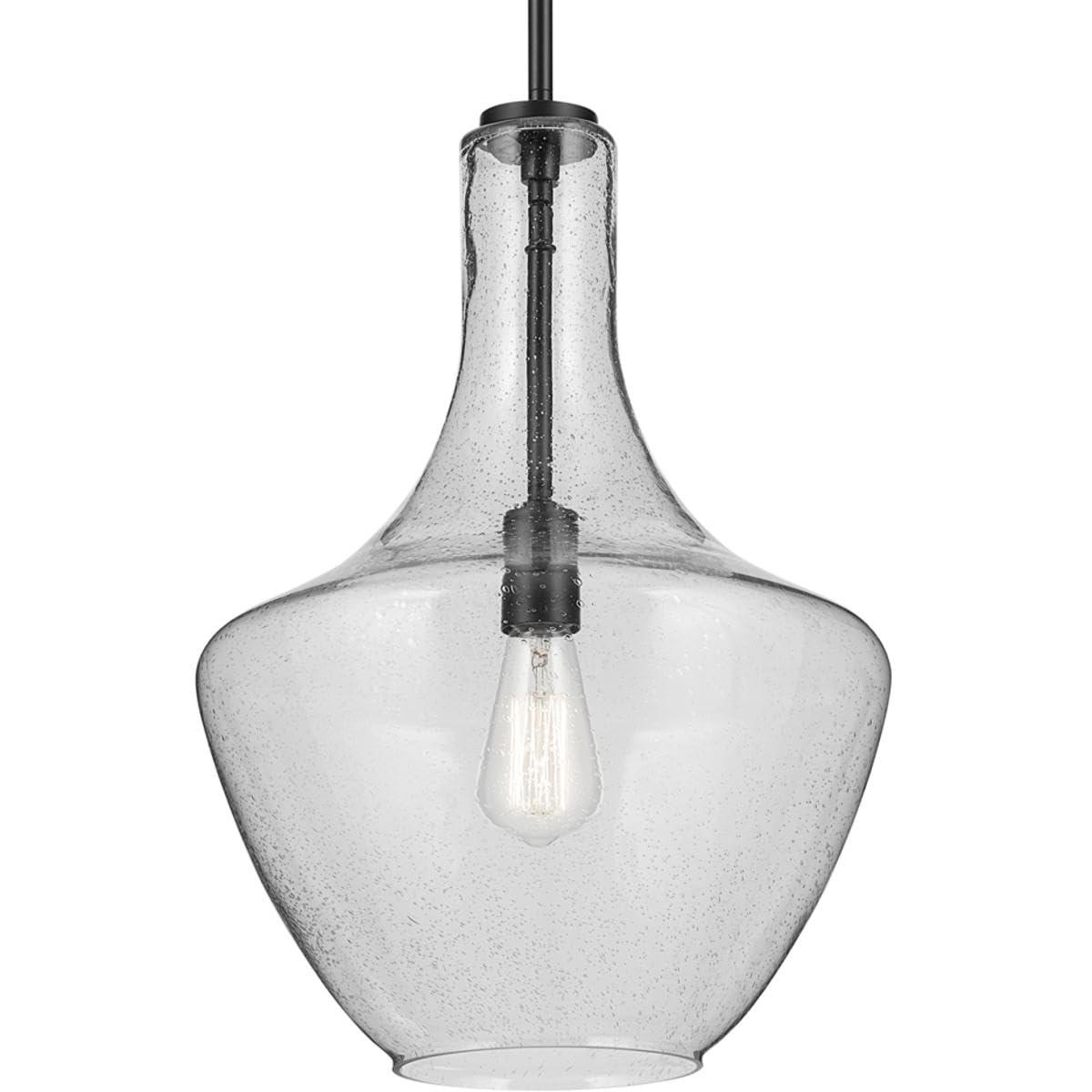 19.75" Kitchen Bell Pendant in Olde Bronze®, 1-Light Clear Glass Pendant Light, (19.75" H x 13.75" W), 42046OZ