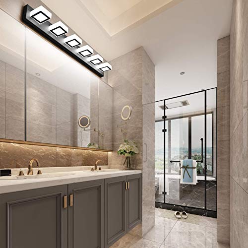 LED Modern Black Bathroom Vanity Lights 3 Lights Acrylic Modern Black Bathroom Wall Lighting Fixtures