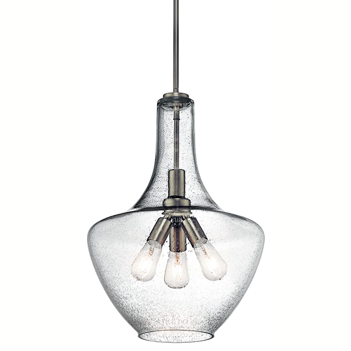 19.75" Kitchen Bell Pendant in Olde Bronze®, 1-Light Clear Glass Pendant Light, (19.75" H x 13.75" W), 42046OZ