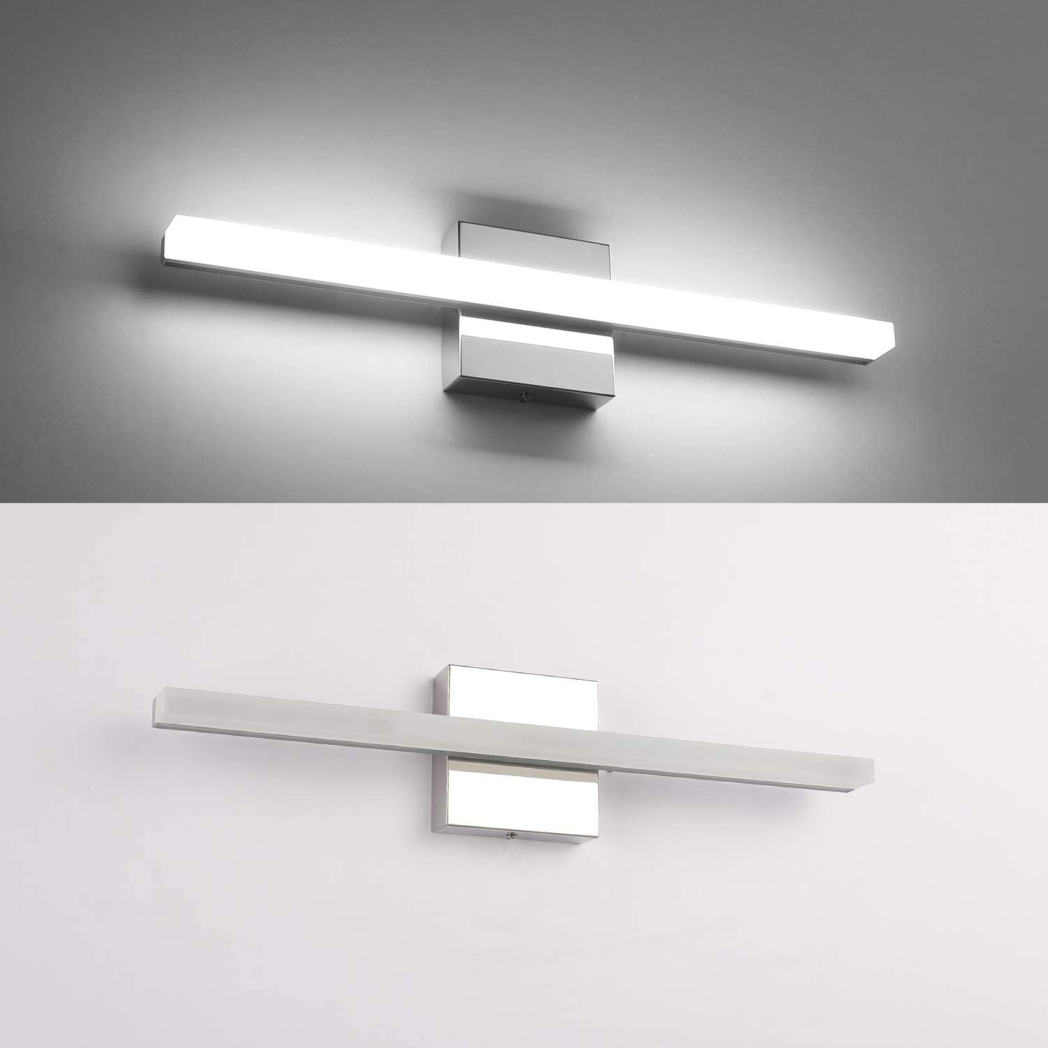 LED Vanity Lights Bar 24 Inch Bathroom Light Fixtures 14W IP44 Over Mirror Lighting Indoor Wall Sconces Modern Cool White 6000K for Washroom