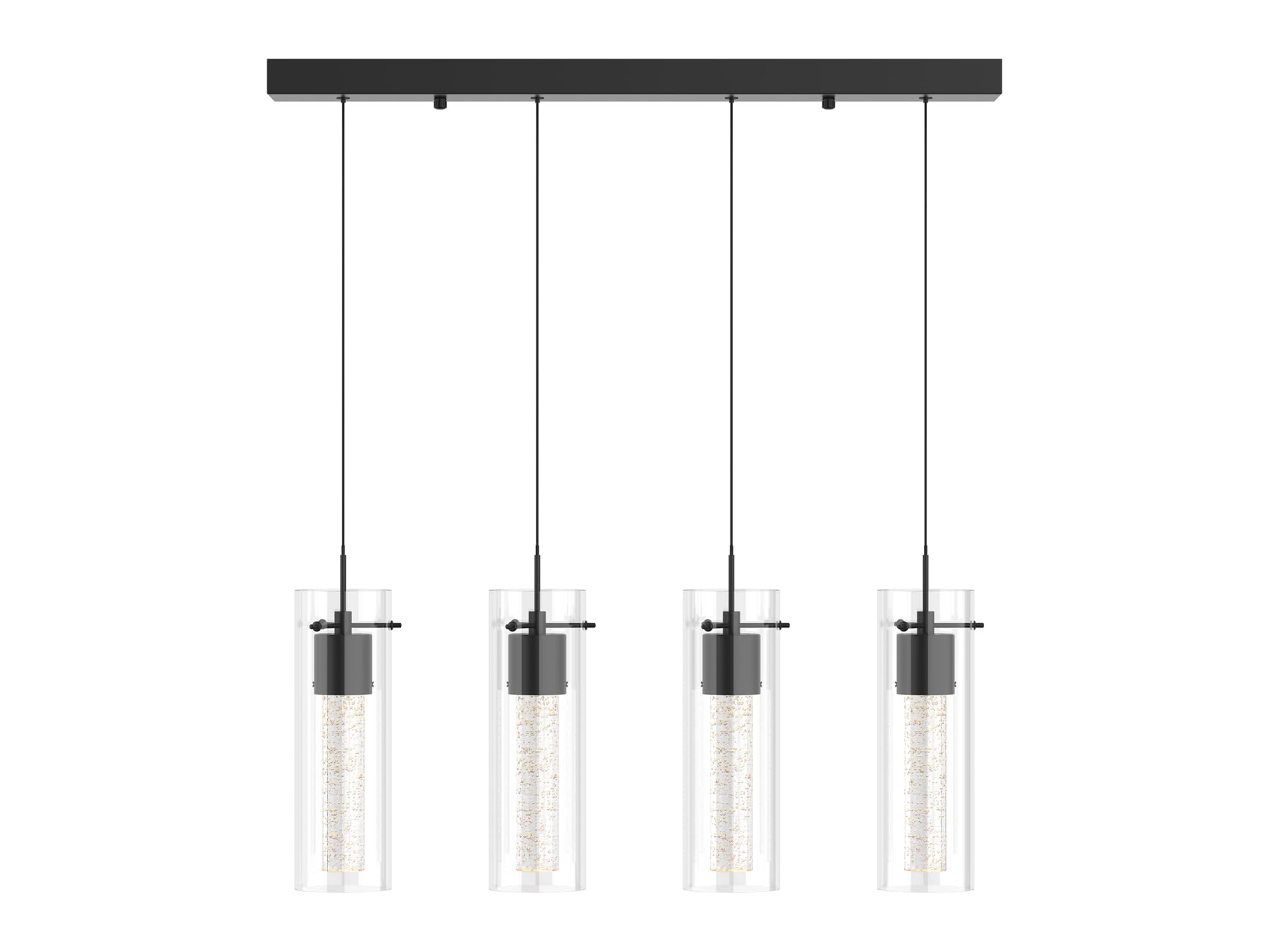 5-Light Chandelier Pendant Ceiling Light, Integrated Led and Bubble Glass, for Kitchen Island, Hallway, Entryway, Passway, Dining Room, Bedroom, Balcony Living Room