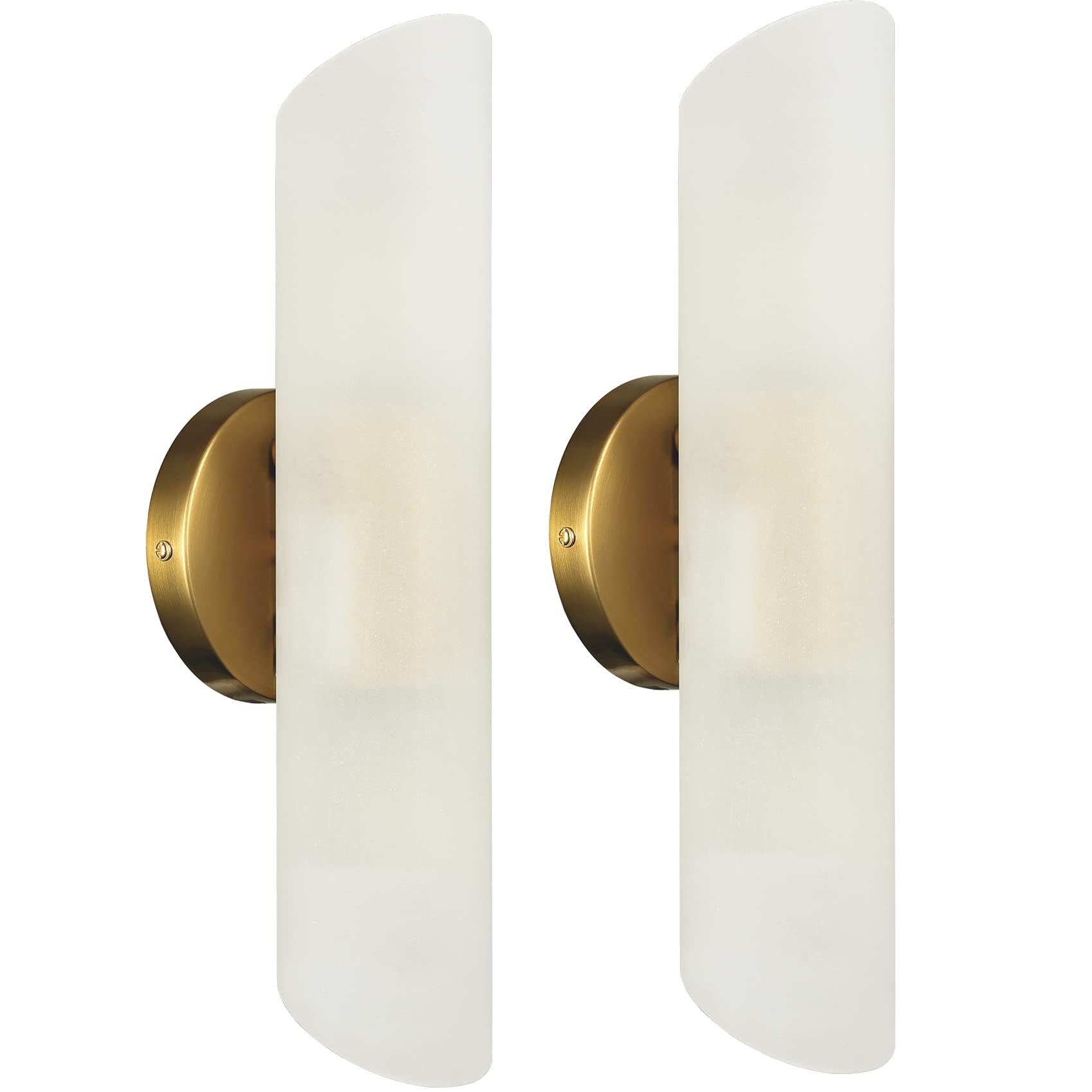 Modern Gold Bathroom Vanity Light Brass Wall Sconces Set of 2 Cylinder Sconce Lighting, 15.4-in